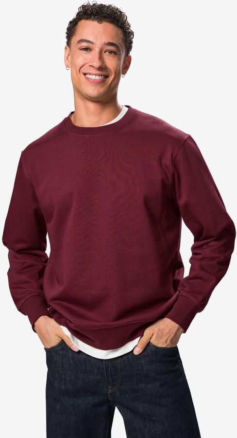 HEMA Herentrui Sweatstof Donkerrood (donkerrood)