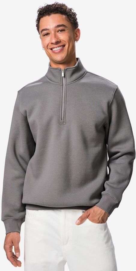 HEMA Herentrui Sweatstof Grijs