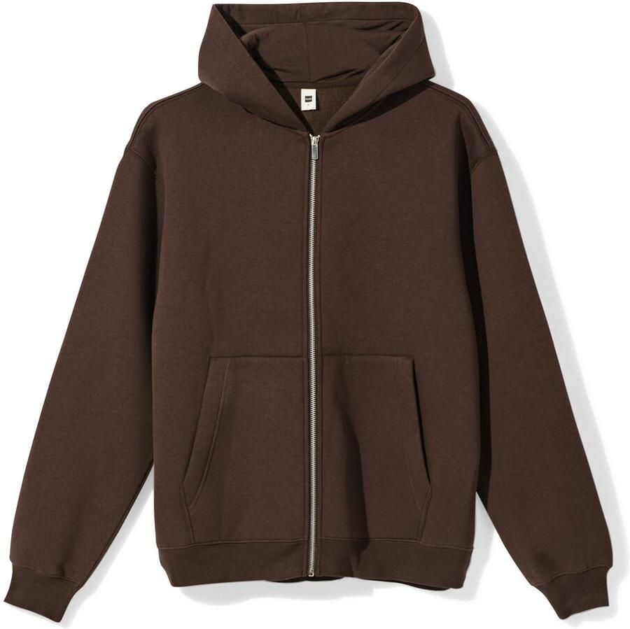 HEMA Herenvest Sweatstof Donkerbruin (donkerbruin)