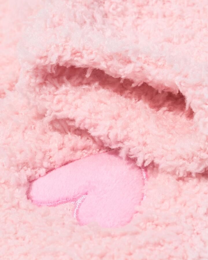 HEMA Huissokken Maat 36-41 Fluffy Hartje Lichtroze