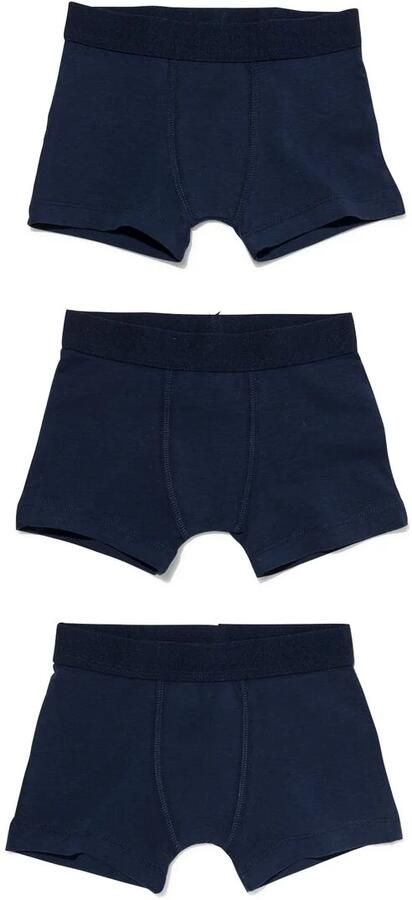 HEMA Kinder Boxers Basic Stretch Katoen 3 Stuks Blauw (blauw)
