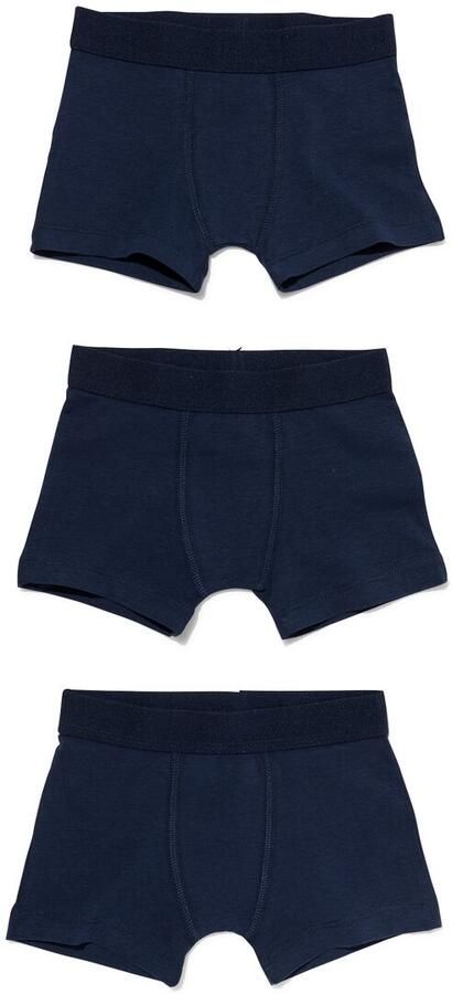 HEMA Kinder Boxers Basic Stretch Katoen 3 Stuks Blauw (blauw)
