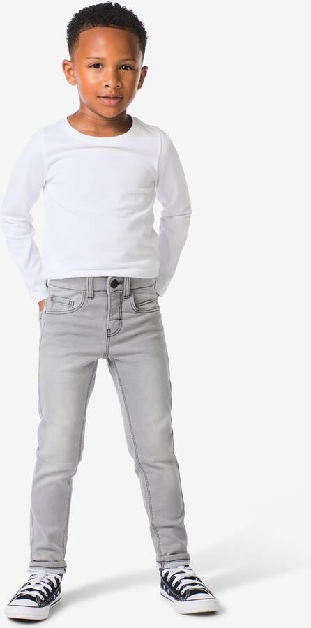 HEMA Kinder Broek Jogdenim Skinny Fit Grijs