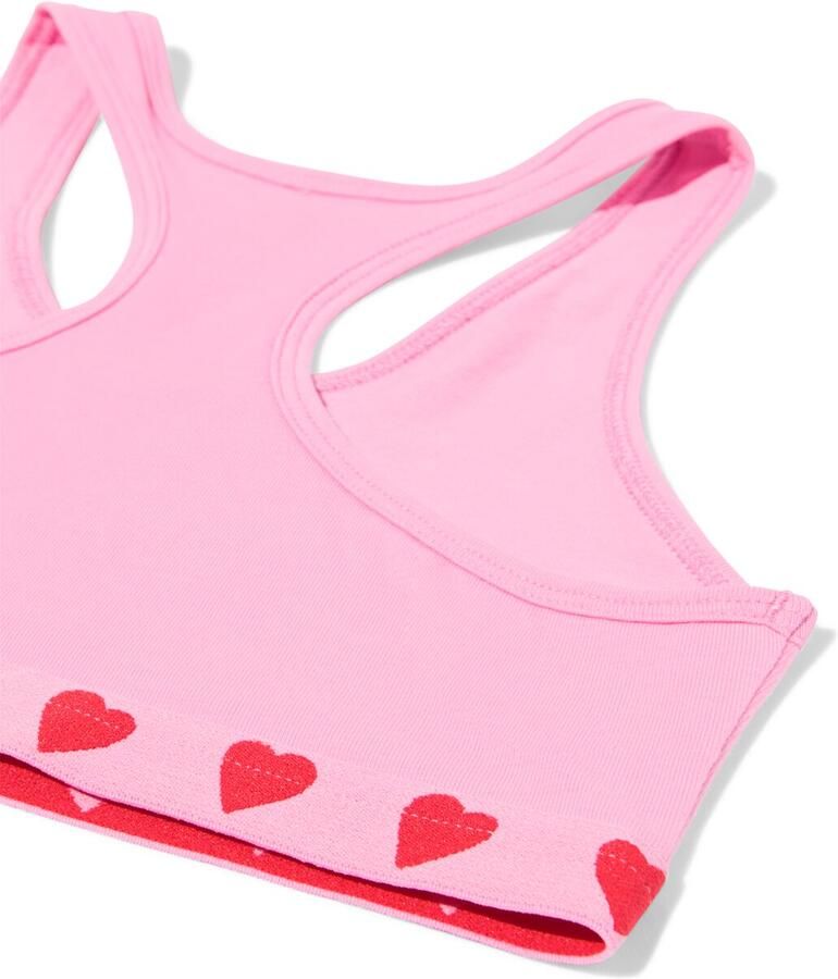 HEMA Kinder Crop Tops Hartjes 2 Stuks Roze (roze)