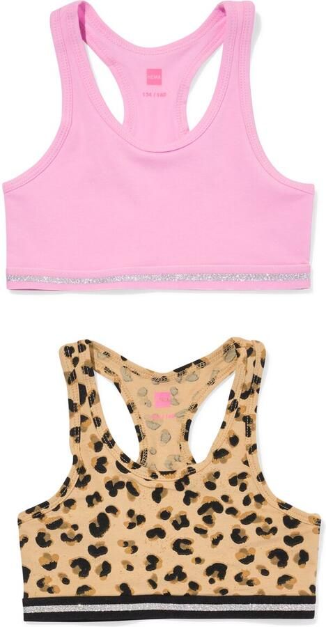 HEMA Kinder Croptops Luipaard 2 Stuks Bruin (bruin) - Foto 2