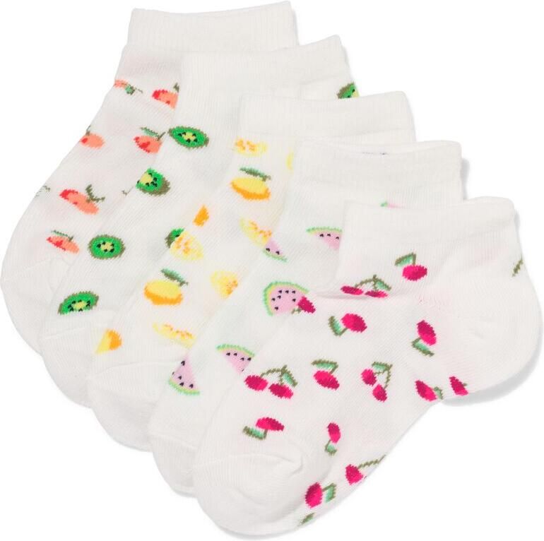 HEMA Kinder Enkelsokken Fruit 5 Paar Gebroken Wit (gebroken wit)