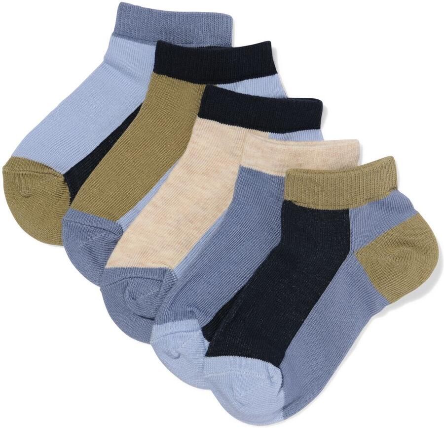 HEMA Kinder Enkelsokken Kleurblokken 5 Paar Blauw (blauw) - Foto 2