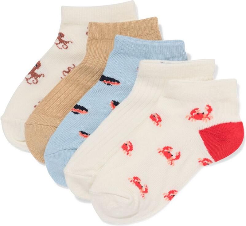 HEMA Kinder Enkelsokken Zeedieren 5 Paar Beige (beige)