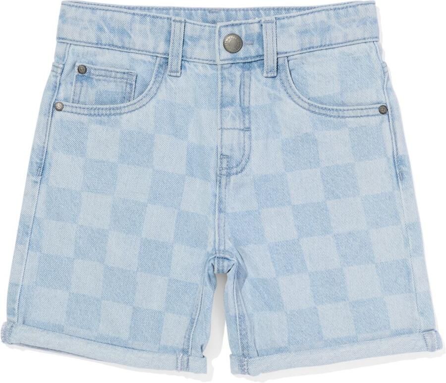 HEMA Kinder Korte Broek Ruiten Blauw (blauw)