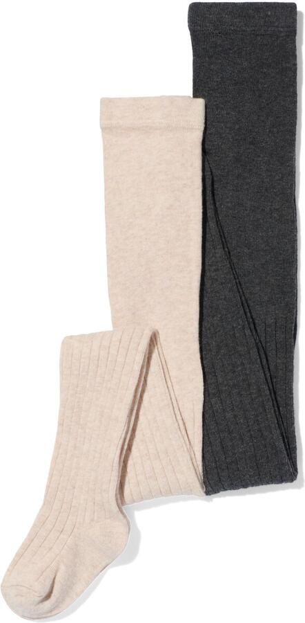 HEMA Kindermaillots Rib 2 Paar Beige (beige)