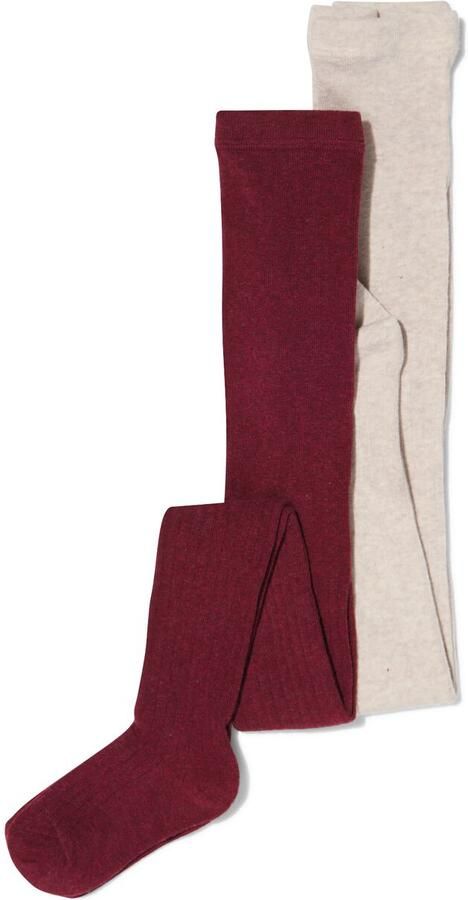 HEMA Kinder Maillots Rib Met Katoen 2 Paar Donkerroze (donkerroze) - Foto 2