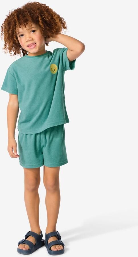 HEMA Kinder Shortama Badstof Blauw (blauw) - Foto 2