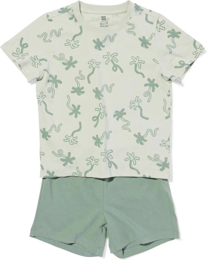 HEMA Kinder Shortama Palmbomen Groen (groen)