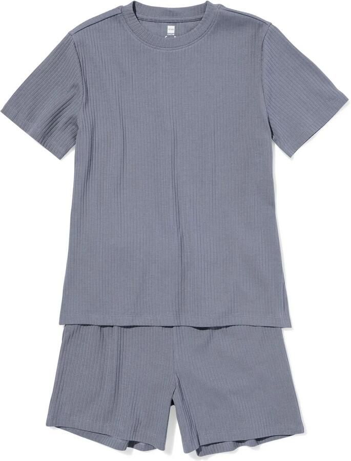 HEMA Kinder Shortama Rib Antraciet (antraciet)