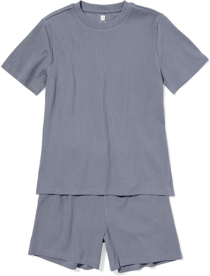 HEMA Kinder Shortama Rib Antraciet (antraciet)