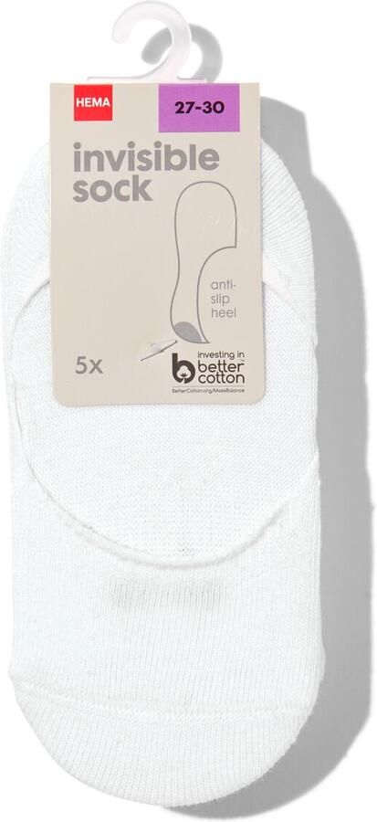 HEMA Kinder Sneakersokken Met Katoen 5 Paar Wit (wit)