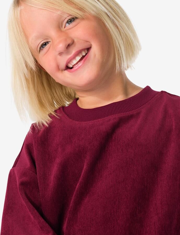 HEMA Kinder Sweater Rib Kort Model Wijnrood (wijnrood)