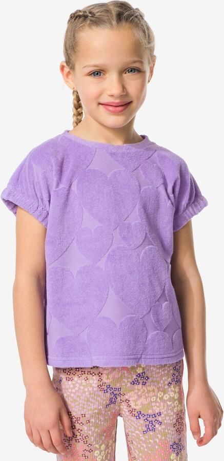 HEMA Kinder T-shirt Badstof Hartjes Paars (paars) - Foto 2