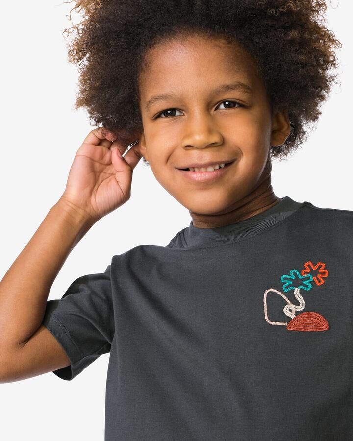 HEMA Kinder T-shirt Bomen Donkergrijs (donkergrijs)