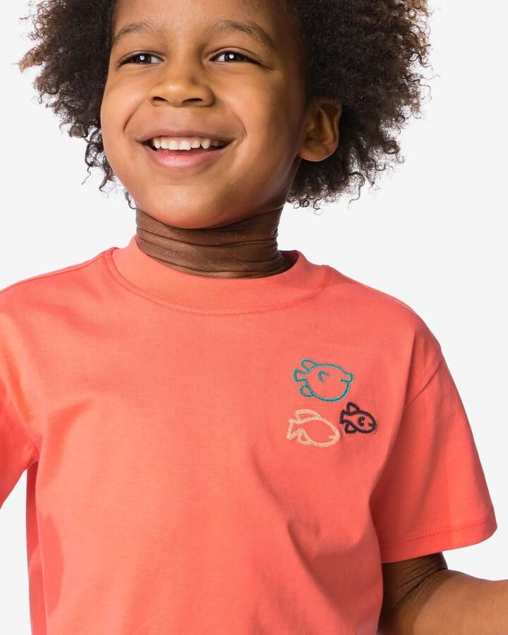 HEMA Kinder T-shirt Dieren Koraal (koraal)