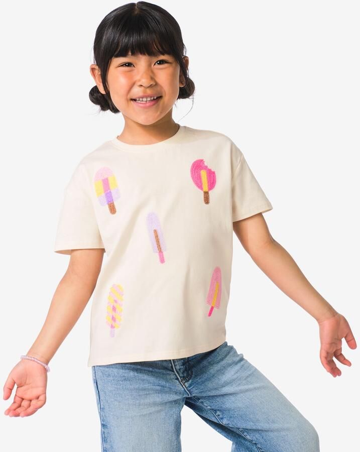HEMA Kinder T-shirt Gehaakt Ecru (ecru)