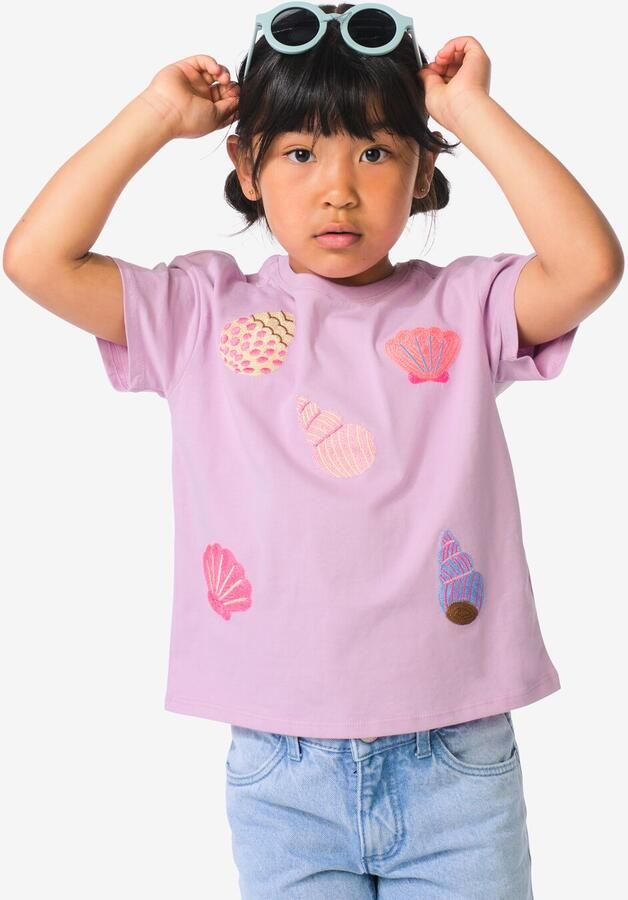 HEMA Kinder T-shirt Gehaakt Paars (paars)