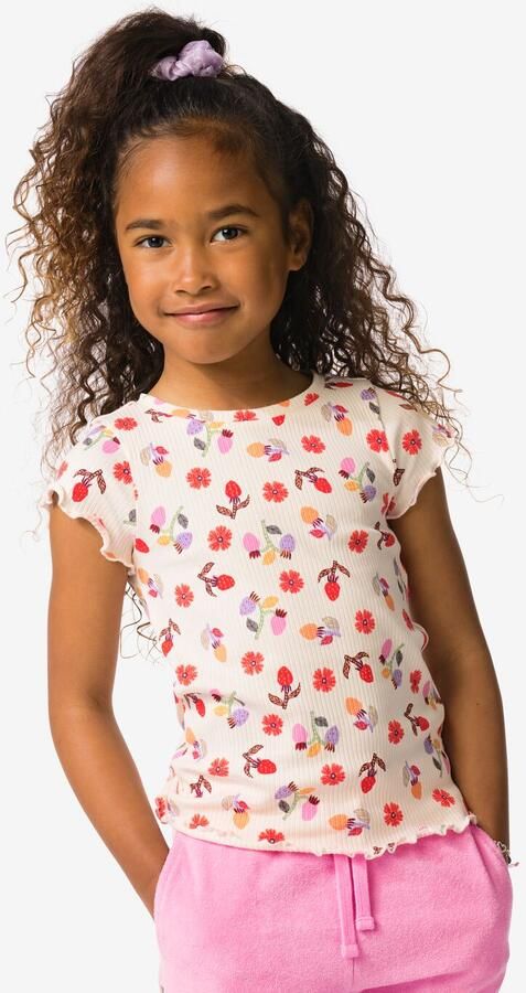 HEMA Kinder T-shirt Jersey Bloemen Ecru (ecru) - Foto 2