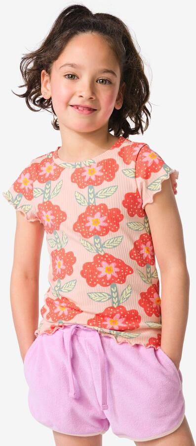 HEMA Kinder T-shirt Jersey Bloemen Lichtroze (lichtroze) - Foto 2