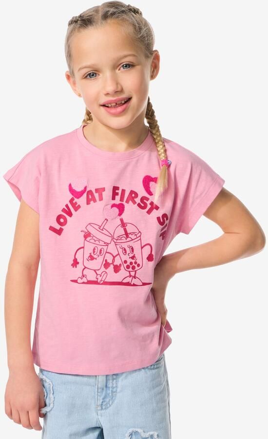 HEMA Kinder T-shirt Jersey Drinks Roze (roze) - Foto 2