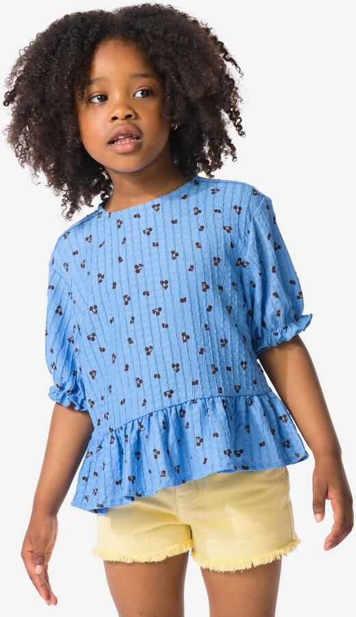 HEMA Kinder T-shirt Jersey Fruit Lichtblauw (lichtblauw)