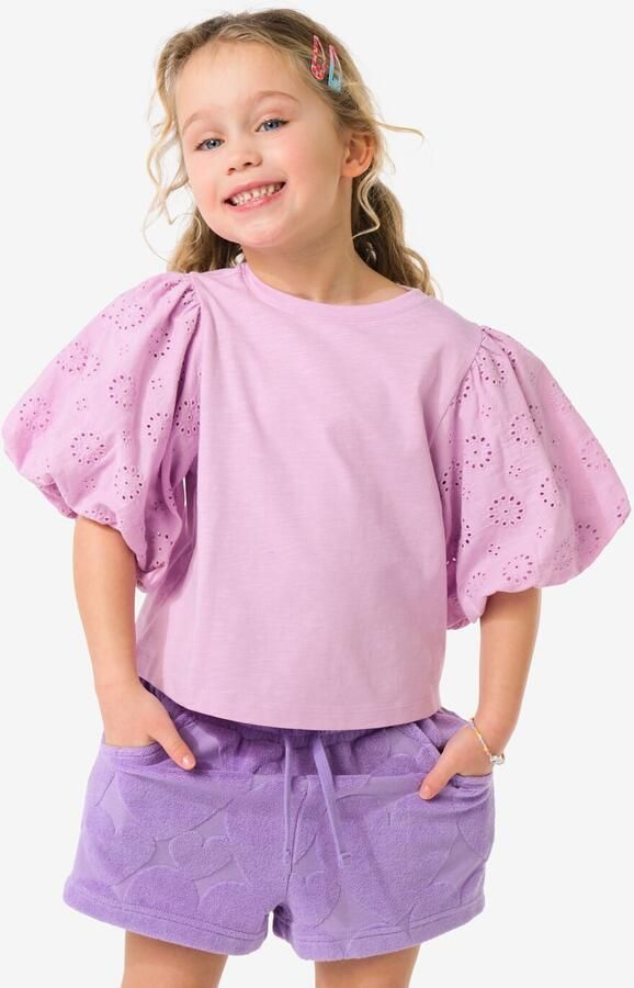 HEMA Kinder T-shirt Jersey Geborduurd Paars (paars) - Foto 2