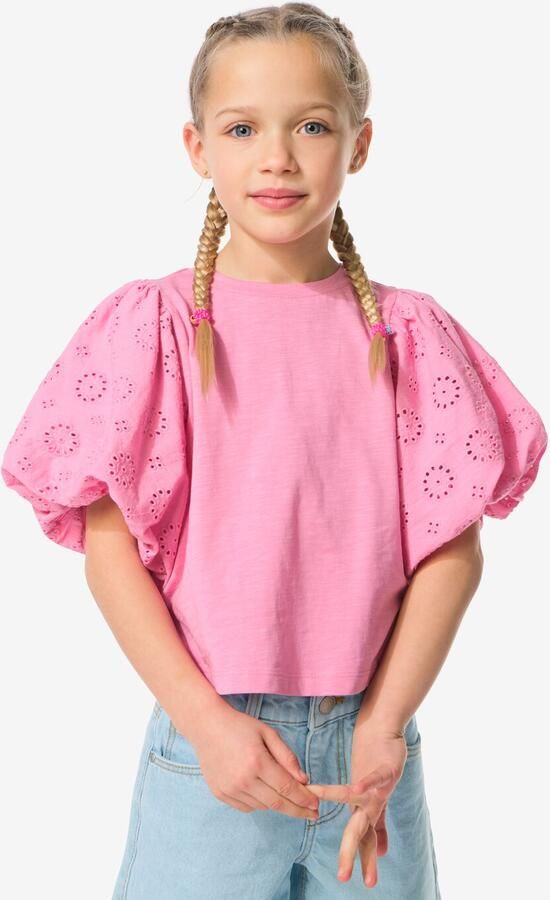 HEMA Kinder T-shirt Jersey Geborduurd Roze (roze) - Foto 2