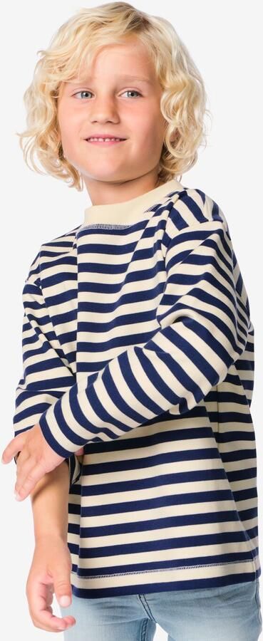 HEMA Kinder T-shirt Jersey Strepen Blauw (blauw)