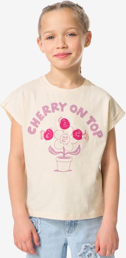HEMA Kinder T-shirt Kersen Ecru (ecru) - Foto 2