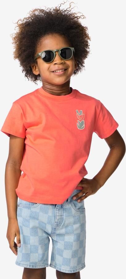 HEMA Kinder T-shirt Print 2 Stuks Koraal (koraal) - Foto 2