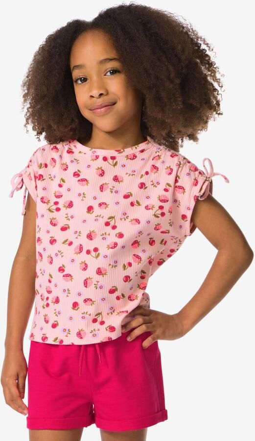 HEMA Kinder T-shirt Rib Aardbeien Roze (roze) - Foto 2