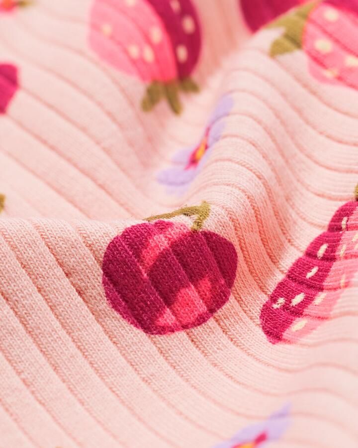 HEMA Kinder T-shirt Rib Aardbeien Roze (roze)