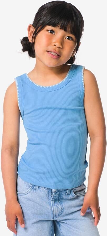 HEMA Kinder T-shirt Rib Blauw (blauw)