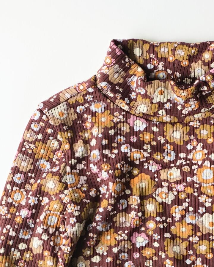 HEMA Kinder T-shirt Rib Bloemen Bruin - Foto 2