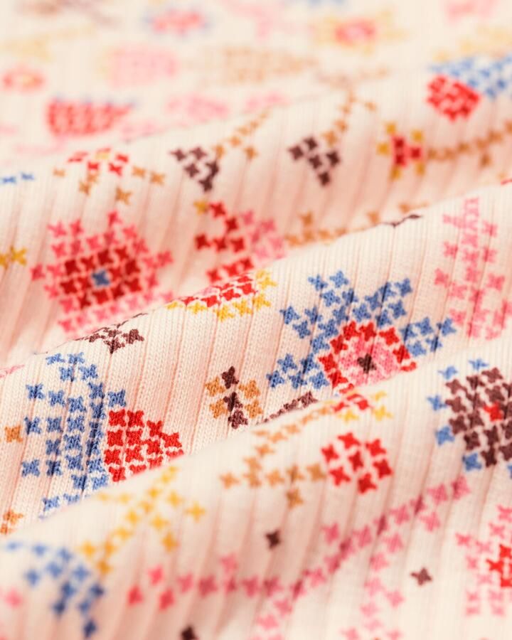 HEMA Kinder T-shirt Rib Bloemen Roze (roze) - Foto 2