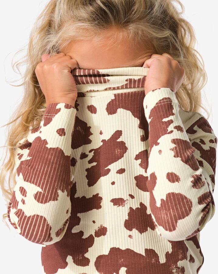 HEMA Kinder T-shirt Rib Gevlekt Ecru (ecru)