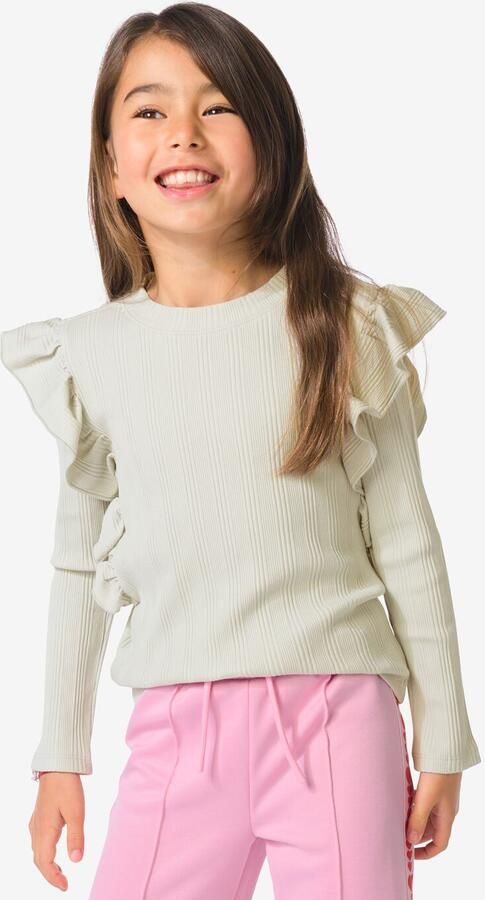 HEMA Kinder T-shirt Rib Groen (groen) - Foto 2
