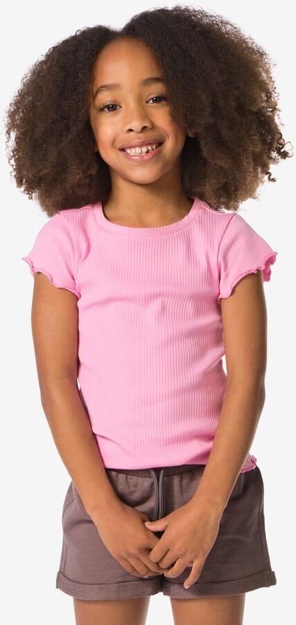 HEMA Kinder T-shirt Rib Roze (roze)