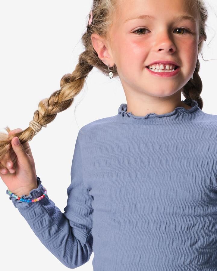 HEMA Kinder T-shirt Ruches Blauw (blauw) - Foto 2