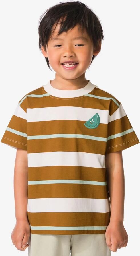 HEMA Kinder T-shirt Strepen Brons (brons)