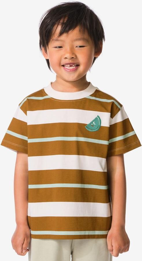 HEMA Kinder T-shirt Strepen Brons (brons)