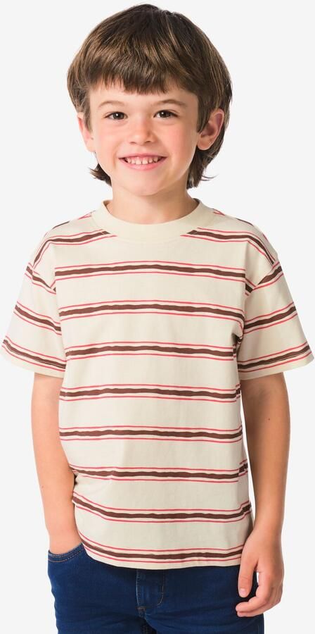 HEMA Kinder T-shirt Strepen Ecru (ecru)