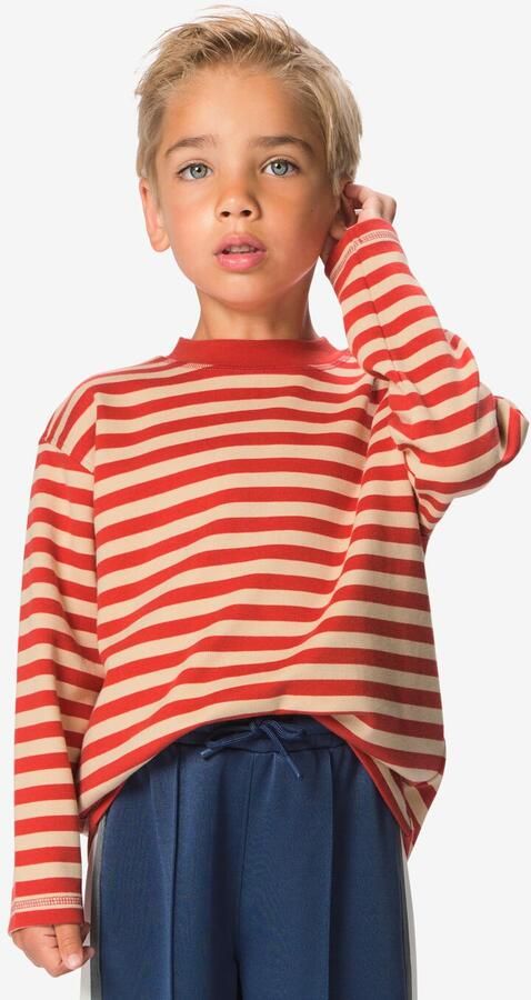 HEMA Kinder T-shirt Strepen Rood (rood)