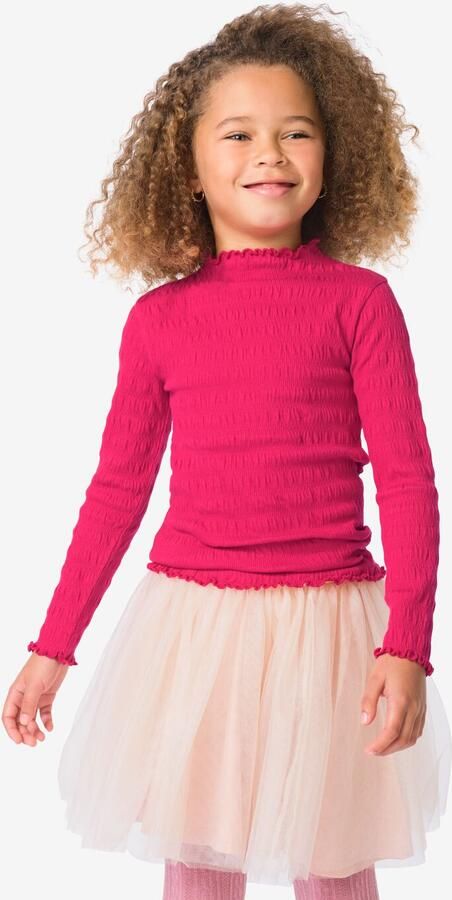 HEMA Kinder T-shirt Structuur Fuchsia (fuchsia) - Foto 2