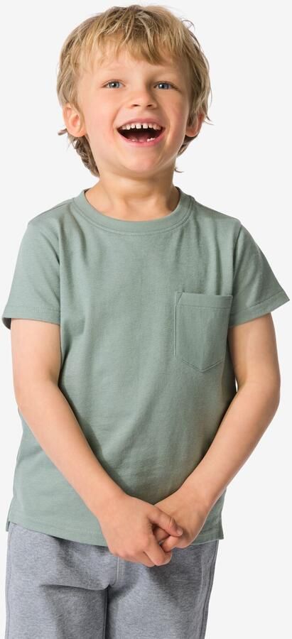 HEMA Kinder T-shirt Structuur Groen (groen) - Foto 2